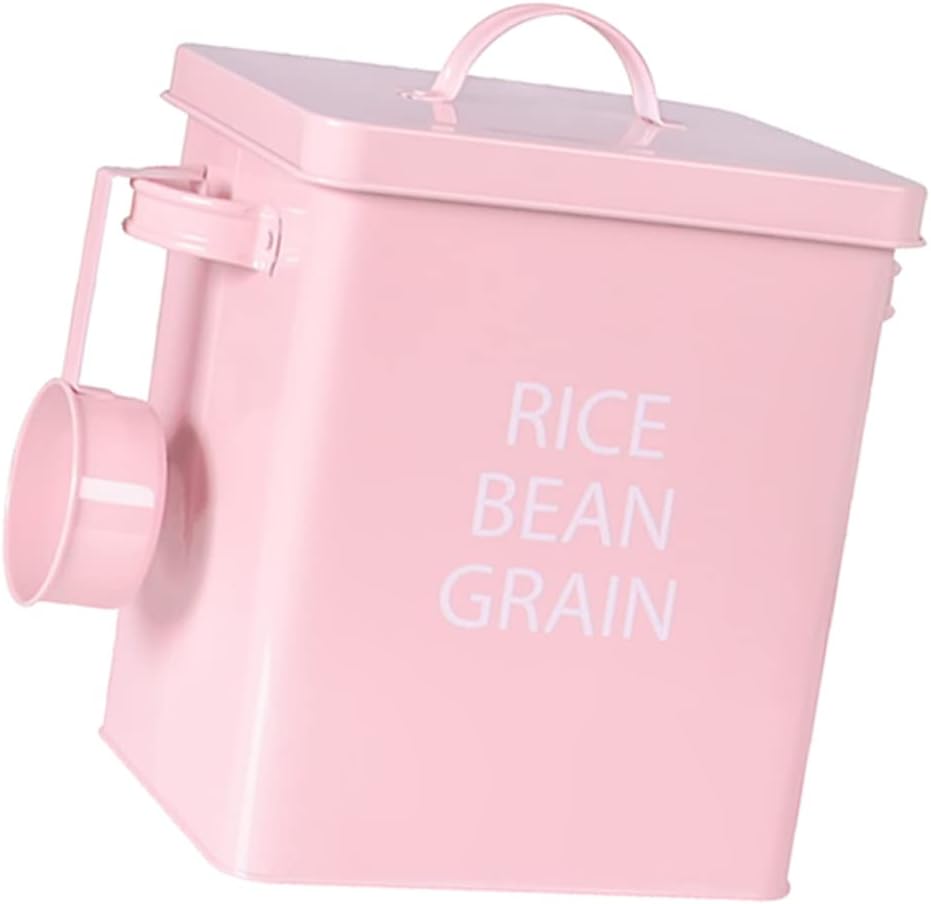 Pet Food Storage Barrel Sealed Metal Container with Lids for Dog Food Airtight Grain Storage Case