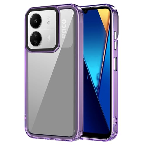 Image of Zapcase Back Case Cover for Poco C65 | Compatible for Poco C65 Back Cover | Case Cover with Camera Protection | (TPU + PC | Translucent Purple)