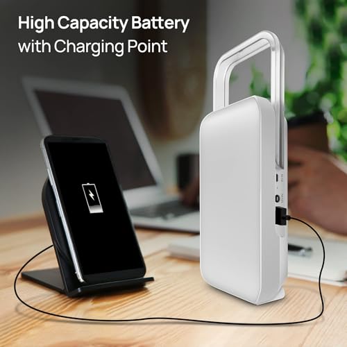 Image of wipro Safari Emergency Rechargeable Led Lantern with 7200 Mah Battery | Brightness Control Feature | in- Built Mobile Charging Point | Pack of 4,Multicolor