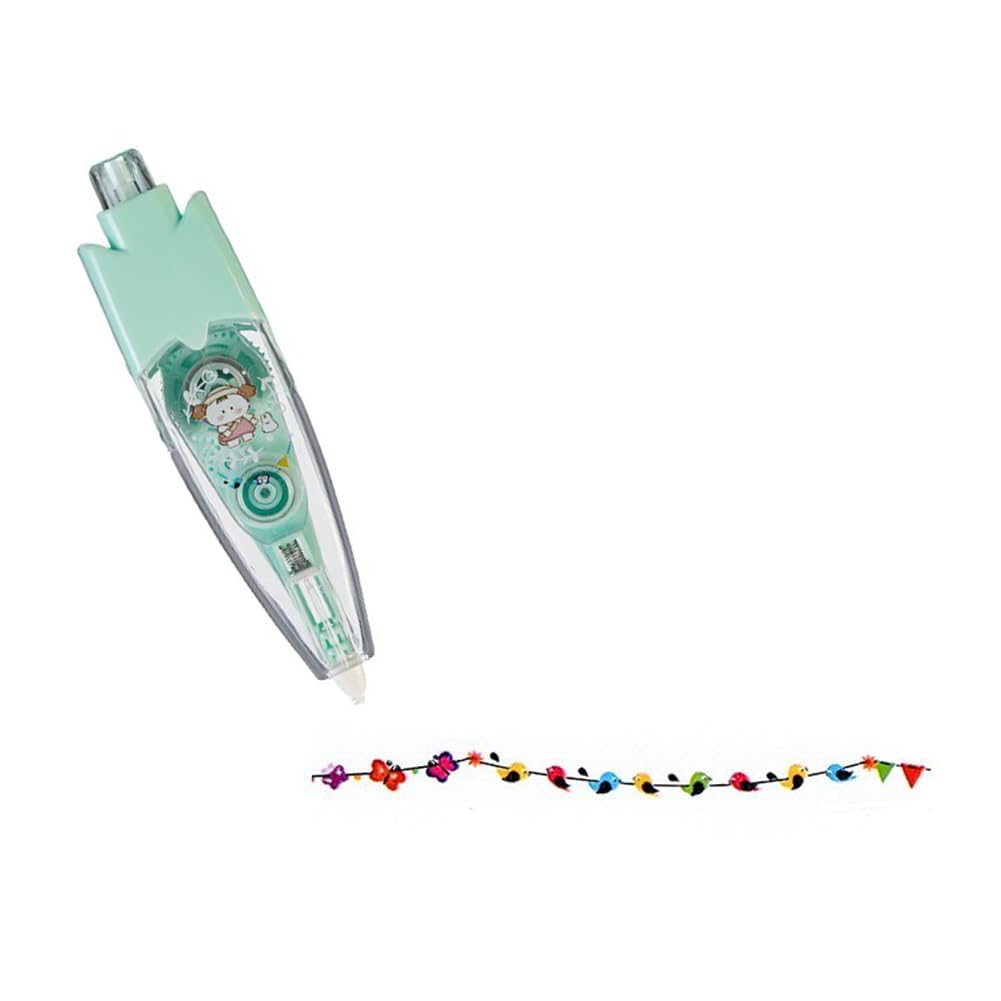 DIY Cute Animals Press Type Decorative Pen for Kids,Creative Cartoon Correction Tapes Pens for Scrapbooking Diary Stationary (Colored flags)