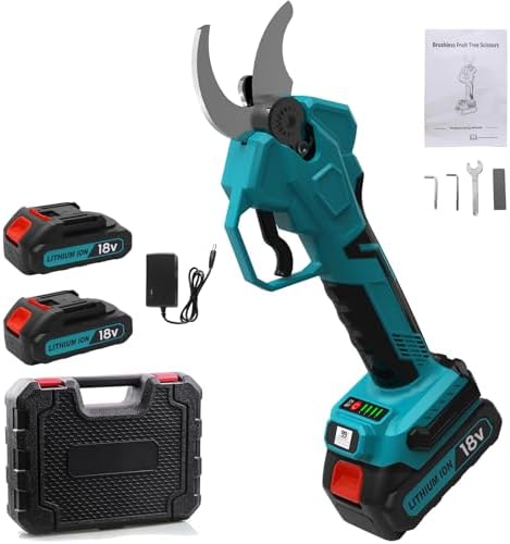 （12:30時点） 【Amazon限定ブランド】電動剪定バサミ 2025年人気モデル 充電式剪定ばさみ 最大切断径40mm 4段階開き角度調整可能 ブラシレスモーター搭載 マキタ18V互換 3000mAh薄型バッテリー2個付き LEDディスプレイ搭載 切れ味良い剪定鋏 植木 盆栽 庭木/枝切り/果樹用 園芸用剪定用具 軽量 ケース付 日本語取扱説明書付き