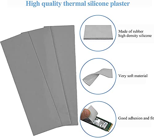 Image of 9 Pack Assorted Thickness 0.5 1.0 1.5 mm Thermal Conductive Silicone Pads with 6.0 W /mk Thermal Conductivity, Soft Safe Simple to Apply for SSD CPU GPU LED IC Chipset Cooling -Gray