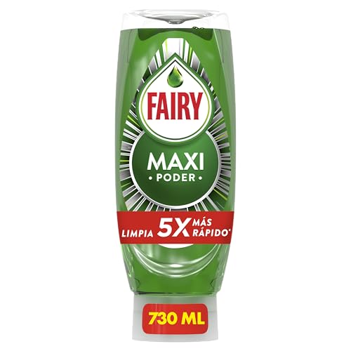 Fairy Maxi Poder Líquido Lavavajillas 730ml, Limpieza Fácil Y Sin Esfuerzo Incluso En Las Ollas Y Sartenes Más Grasientas