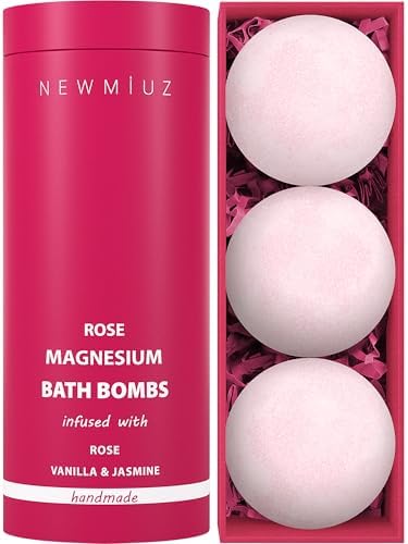 Magnesium Rose Vanilla Bath Bomb Mega Foaming Bubbles Infused wit...