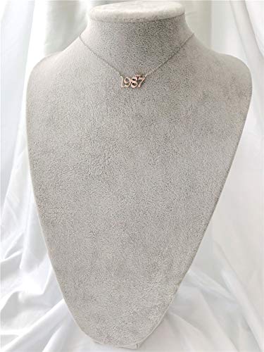 Birth Year Number with Crown Necklace,Old English, Memorable Anniversary Jewelry for Women Girls, Personalized Birthday Jewelry 18K Real Gold Stainless Steel Pendant3