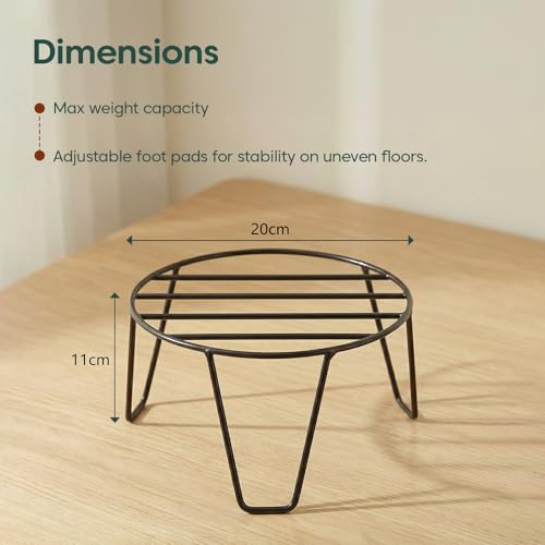 Image of KYARI Round Metal Plant Stand Pack of 5 | Heavy Duty Rust Proof Flower Pot Stand for Indoor & Outdoor Plants | Strong Welded Metal Pot Holder for Balcony, Living Room, Garden & Patio