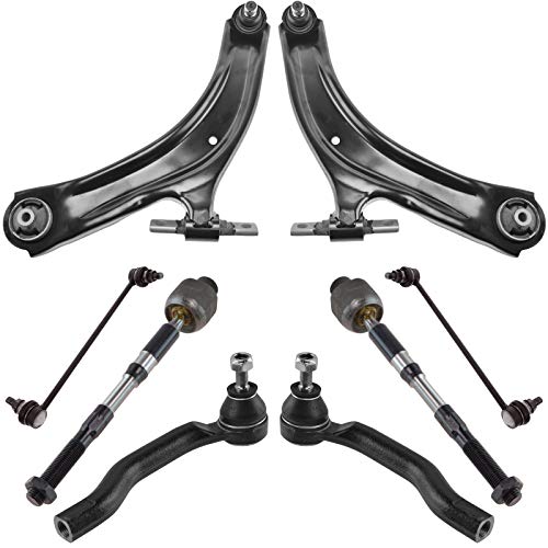 TRQ Front Control Arm Ball Joint Tie Rod Sway Bar Link Steering Suspension Kit 8pc for 2008-2013 Nissan Rogue & 2014-2015 Rogue Select (Old Body Style)