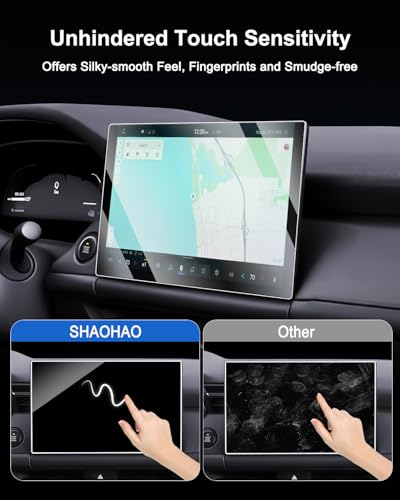 Image of SHAOHAO for 2026 Mazda CX-5 Screen Protector for 2026 Mazda CX-5 CX5 Accessories 2.5 (S /S Select /S Preferred /S Premium) 12.9 Inch Display 9H Glass Anti Fingerprint & Scratch Crystal Clear Bubble Free