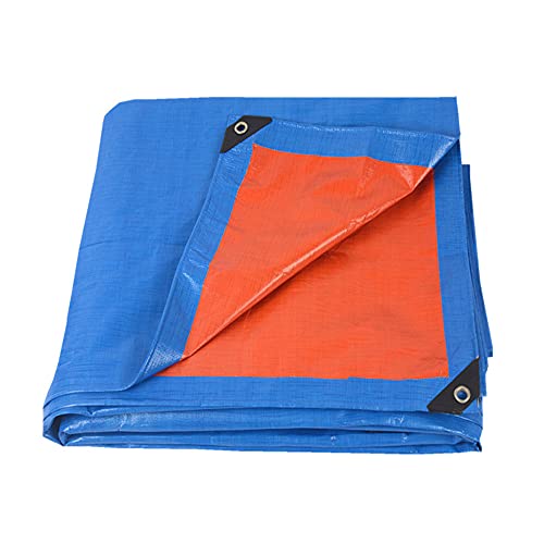 Abdeckplanen, strapazierfähig, wasserdicht, blaue Poly-Plane, 7,8 mm, Mehrzweck-Schutzplane für den Außenbereich, für Dach, Camping, Terrasse, Pool, Boot (2 x 3 m, blau) Cover