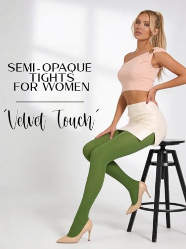 Image of Charm and Attitude Semi Opaque Tights for Women | Colored Pantyhose Stockings Nylons 40D