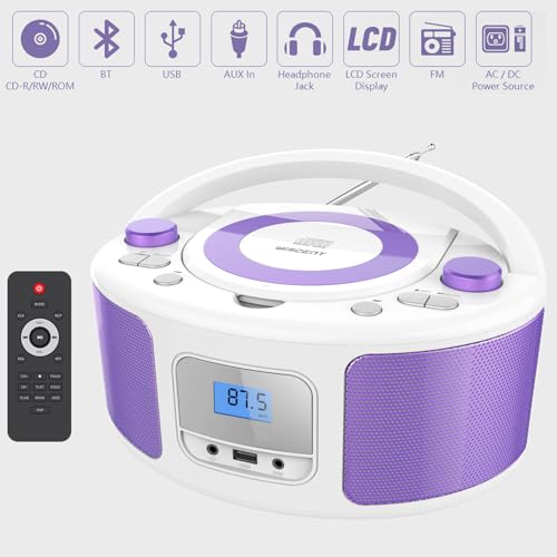 image for WIITHINK CD Radio Portable CD Player Boombox with Bluetooth,FM Radio,R