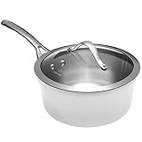 Calphalon Contemporary Stainless 3-1/2-Quart Saucepan with Glass Lid