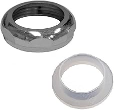 EZ-Fluid 1-1/2" Universal Brass Slip Joint Nut and Tailpiece Washer Gasket,Chrome for 3-1/2 Inch Kitchen Sink Strainer Drain Tubular (1)