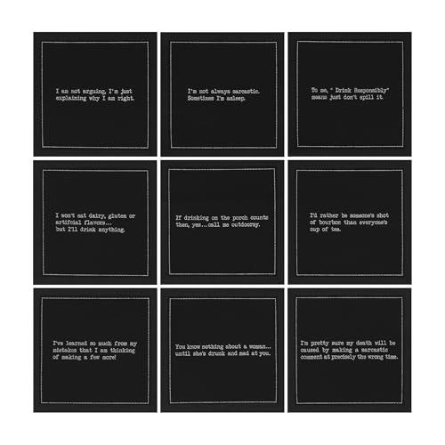 Five-Star-Napkins-Snarky-Quotes-Black-Cotton-Cocktail-Napkins-Beverage-Napkins-Bar-Napkins-Cloth-Napkins-Party-Napkins-Events-Holidays-Weddings-Birthdays-Disposable-45-x-45-50x Five Star Napkins Snarky Quotes Black Cotton Cocktail Napkins Beverage Napkins Bar Napkins Cloth Napkins Party Napkins Events Holidays Weddings Birthdays Disposable 45 x 45 50x