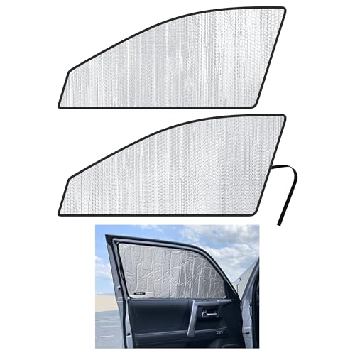 Side Window Front Seat Reflective Sunshade Custom Fit for 2010 2011 2012 2013 2014 2015 2016 2017 2018 2019 2020 2021 2022 2023 2024 Toyota 4Runner SUV, UV Sun Protection (Set of 2)