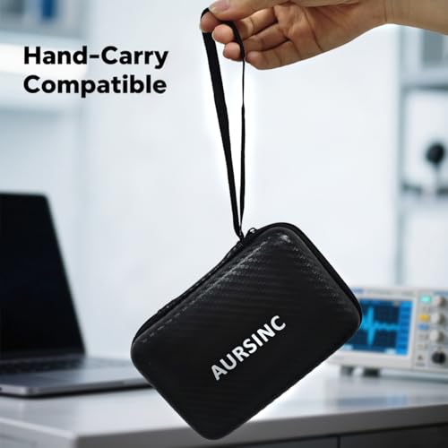 AURSINC 4 Inch Hard EVA Protective Case - Waterproof Shockproof Storage Bag with Carry Strap, Foam Divider, Secure Fit for for NanoVNA H4 Vector Network Analyzer and TinySA Ultra Spectrum Analyzer