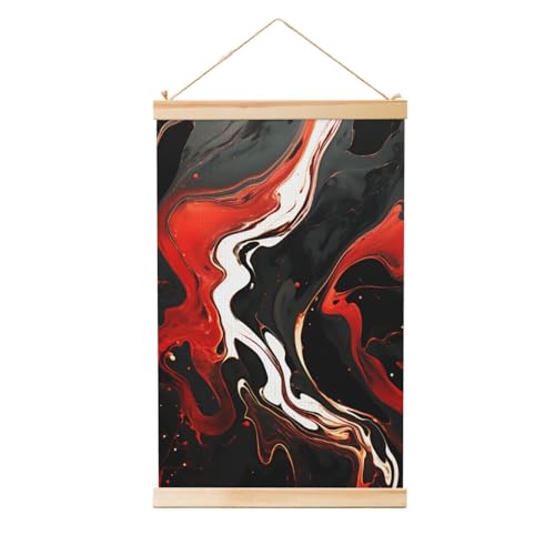Impression sur toile marbre haut de gamme et cintre en bois véritable art mural