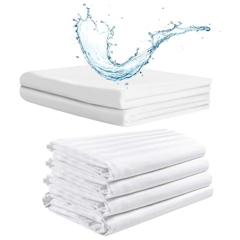 Fairpeak Pillow Protectors Standard Size Pillowcases with Zipper+Waterproof Mattress Protector Twin XL Size Cover