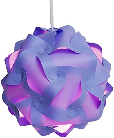 Puzzle Lights with Lamp Cord Kits, Self DIY Assembled Puzzle Lights Mordem Lampshade Iq Lamp Shades M Size (Home Decor Light) (Purple)