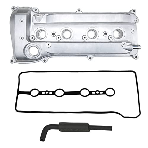 MITZONE Engine Valve Cover with PCV Hose & Gasket Compatible with 2001-2015 Toyota Camry Corolla RAV4 Highlander Solara Matrix Scion tC xB 2.4L Replace 11201-28014 11201-28033