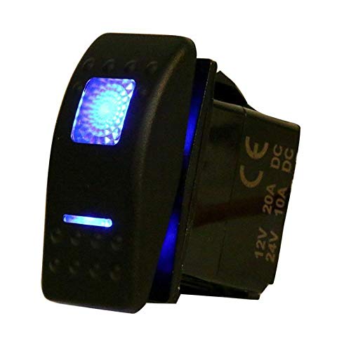 Amarine Made 12V 20A Rocker Switch Waterproof On-Off-On 2 Position Switch Boat Marine Dpdt 7 Pin With 2 Led Lights (Blue) #TOP1