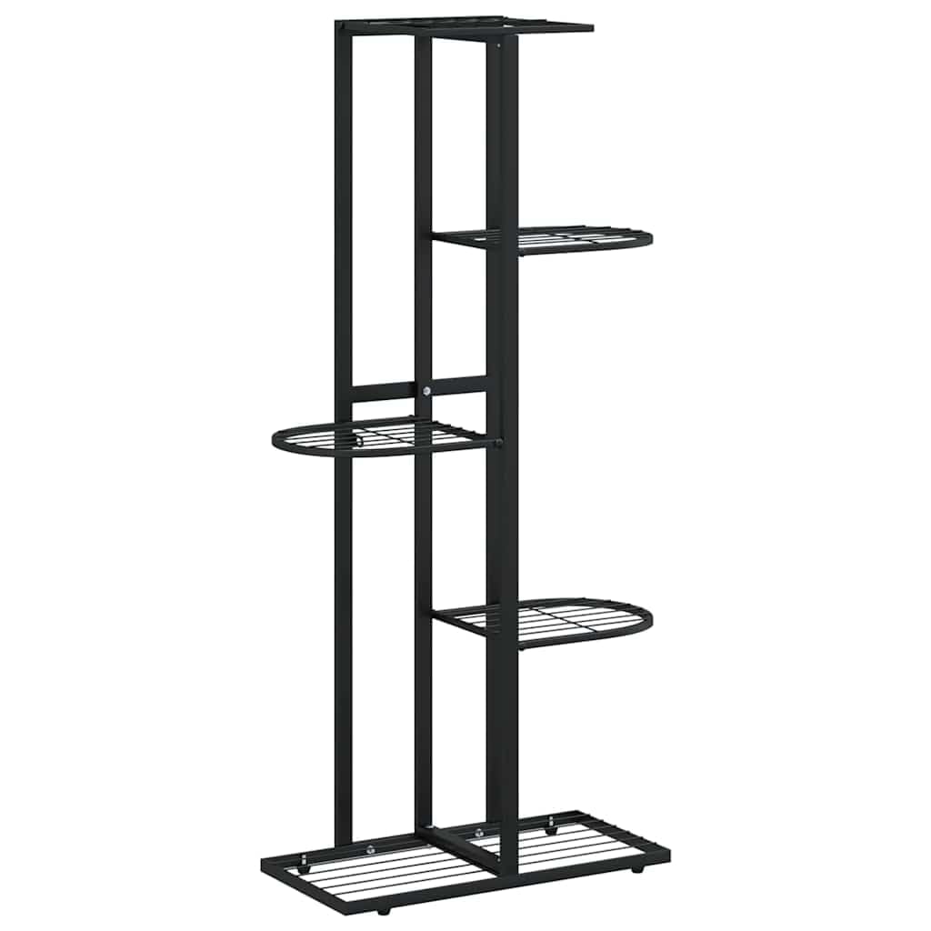 Stojak na kwiaty, 5 poziomów, metalowy, 43 x 22 x 98 cm, czarny