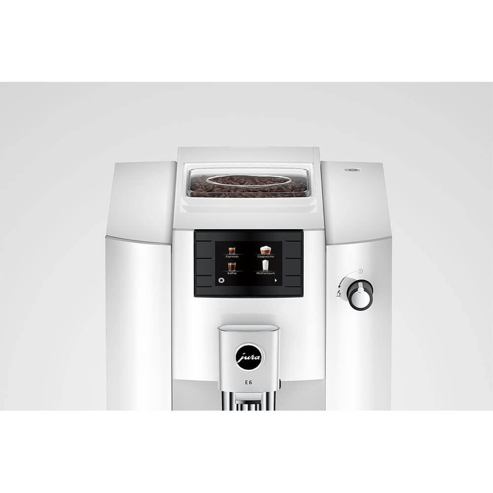 Jura E6 Piano White: Automatic Coffee Machine -6