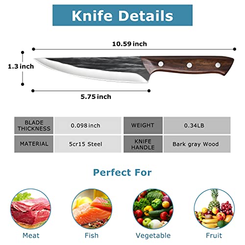Zeng Butcher Knife Boning Knife With Sheath Viking Knife For Meat Cutting With Sharp Blade Wooden Handle Meat Knife Cleaver Fruits Knife Fillet Knife Kitchen Chef Knife For Home Kitchen And Restaurant #TOP1