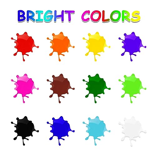Abeier AFGP12 Washable Finger Paint For Toddlers, Safe Non-Toxic, 12 Vibrant Colors (1.21Fl Oz), Baby Safe Paint For Hand And Feet, Mess Free Art Supplies For Kids thumb #1