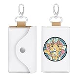 [DUWEIPIN] キーケース 妖怪ウォッチ グッズ キーホルダー スマートキーケース 6連キーフック PUレザー メンズ レディース カード入れ かわいい おしゃれ プレゼント