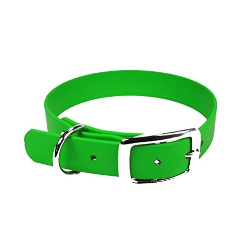 LENNIE BioThane Halsband, Dornschnalle, 25 mm breit, Größe 44-52 cm, Neon-Grün, Aufdruck möglich