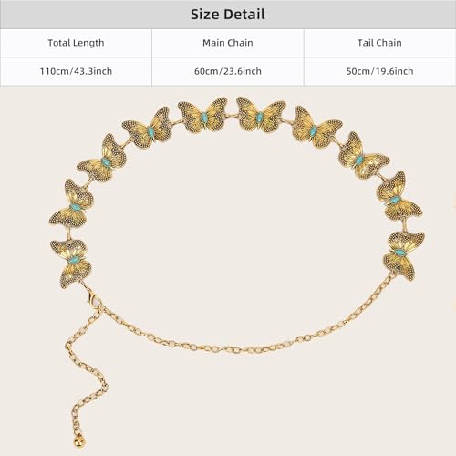 Western Metal Concho Belt for Women Boho Waist Belt Adjustable Cowgirl Silver Link Chain Belts for Dresses Jeans2