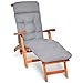 Produktbild Beautissu Auflagen für Deckchair Flair DC Gartenliege Auflage 200x50x8cm Liegestuhl Polster mit Schaumflockenfüllung Gartenmöbel Kissen in Hell-Grau