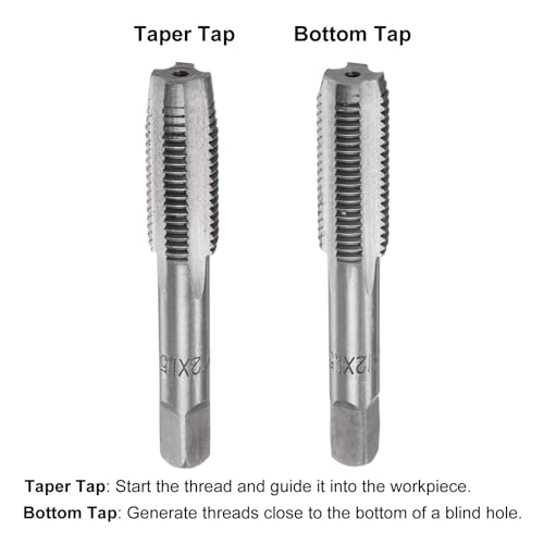 sourcing map 3pcs Metric Hand Tap & Die Set, M12 x 1.5 Taper/Bottom Thread Taps + Round Die, Tap and Die Kit Hand Threading Tapping Tools for Repair 3 sourcing map 3pcs Metric Hand Tap & Die Set, M12 x 1.5 Taper/Bottom Thread Taps + Round Die, Tap and Die Kit Hand Threading Tapping Tools for Repair - Image 3