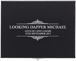 Personalised Large Cufflink Compartment Box - 12 small compartments - leather effect finish