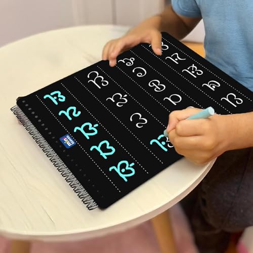 Image of Mini Leaves Double-Sided Kannada Writing Practice Board Set, Reusable Chalkboard with Chalk Holder, Educational Learning Tool for Children 4 to 6 Years