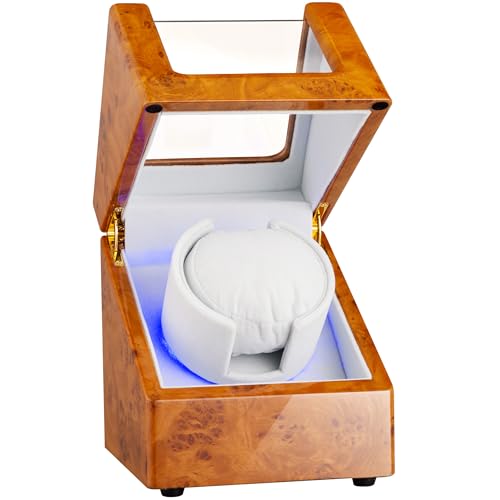 NENGKAFU Watch Winders For Automatic Watches,Automatic Watch Winder with Quiet Motor,Sing Watch Winder Box With Led Light,Soft and velvet watch pillow, Watch Winder with a high-end piano lacquer