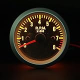 *100 nuevo y de alta calidad YUQIYU 1pc tacómetro 0-8000 RPM del Motor Equipo los 52MM 12v Auto del Metro del calibrador