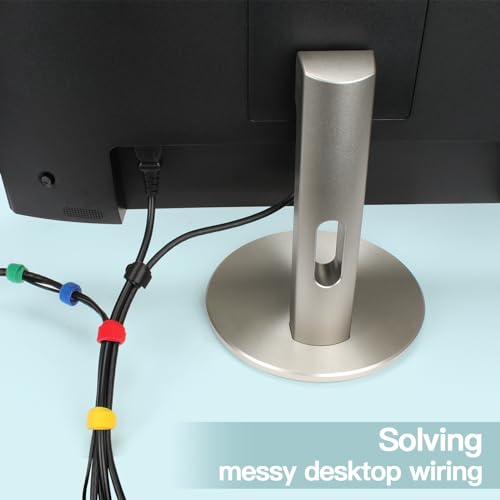 Zivacate 120 Stück Wiederverschließbare Kabelbinder aus Nylon – Klettband Kabelbänder für Kabelmanagement – Ideale Kabel Organizer für Schreibtisch Ladekabel, PC-Kabel – 6 Gemischte Farben