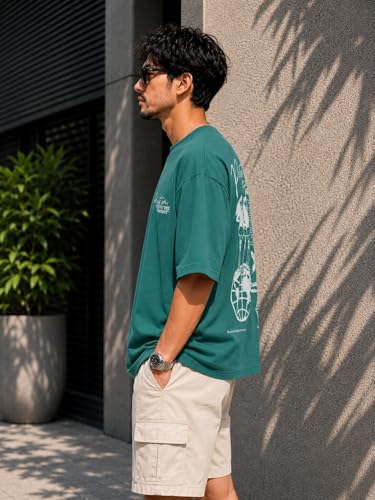 Image of ColorChakra Oversized Tshirt for Mens Down Shoulder Loose fit t-Shirt Men Oversize t-Shirt M to 4XL