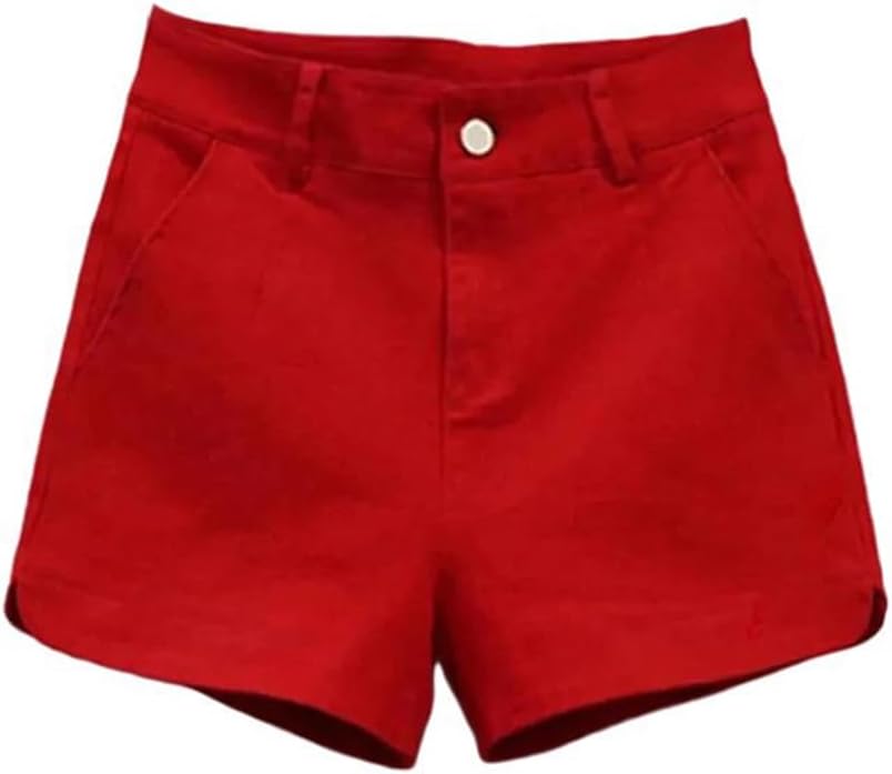 Women Denim Shorts High Waist Slim A Line Wide Leg Summer Shorts