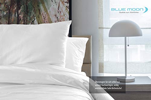 BLUE MOON Premium Bed Linen 140 x 200 cm Satin 100% Cotton Bed 