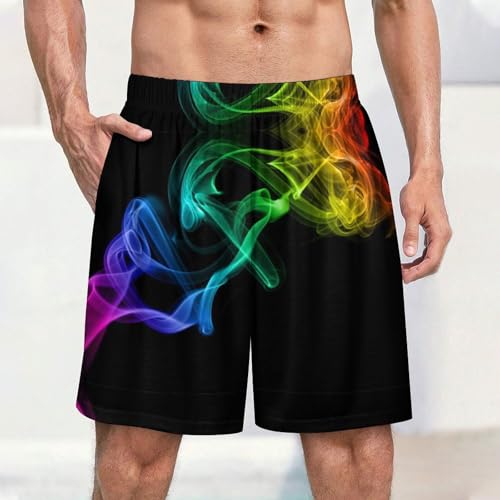 Glow in Dark Splatter Neon Men's Shorts Pajama Sleepwear Swim Trunks Funny Swimsuit2