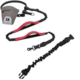 The Buddy System Reflective Running Leash with Buddy Bag Pouch and Lunge Buster Shock Absorber Dog...