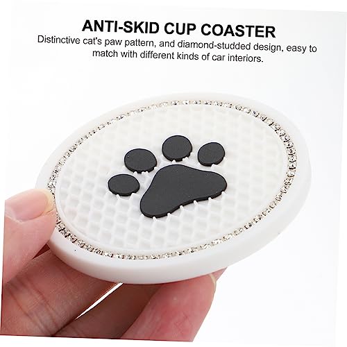 Portavasos de gato para carro HEALLILY en PVC blanco miniatura 7