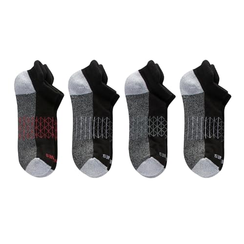 Image of Hanes Men's Socks, Absolute Comfort Cushioned Moisture-wicking Seamless Toe, 4 Pack, Ankle, Crew and Heel Shield Socks