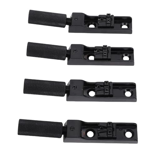 Generic 4弦ヘッドレスベースブリッジ, 分割タイプ, 音程微調整可能, CNCベース, 紛失するヘッドレスベース用, ストリングロック付き, メタル製部品 (黒)