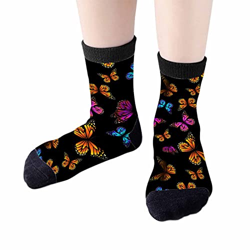 Image of Crew Socks for Woman Size 6-8 Tropical Wildlife Bright Teal Girls Socks
