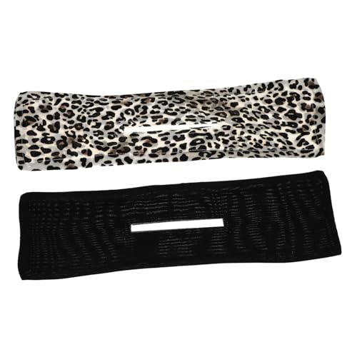 FONDOTIN 2piezas Diademas De Alambre Para Moños Accesorios Para Pelo Decoración Femenina Negro y Leopardo Fácil Uso y Estilo Chic