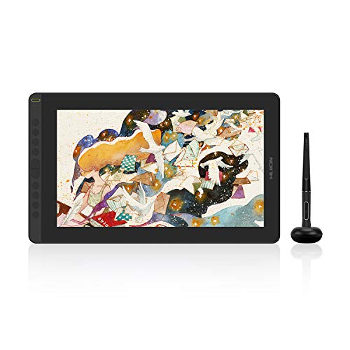 HUION KAMVAS 16 Graphics Drawing Tablet with Screen Full-Laminated Graphic Monitor with Battery-Free Stylus Tilt 10 Hot Keys 15.6inch Pen Display for PC/Mac/Android/Linux, Black (GS1562)